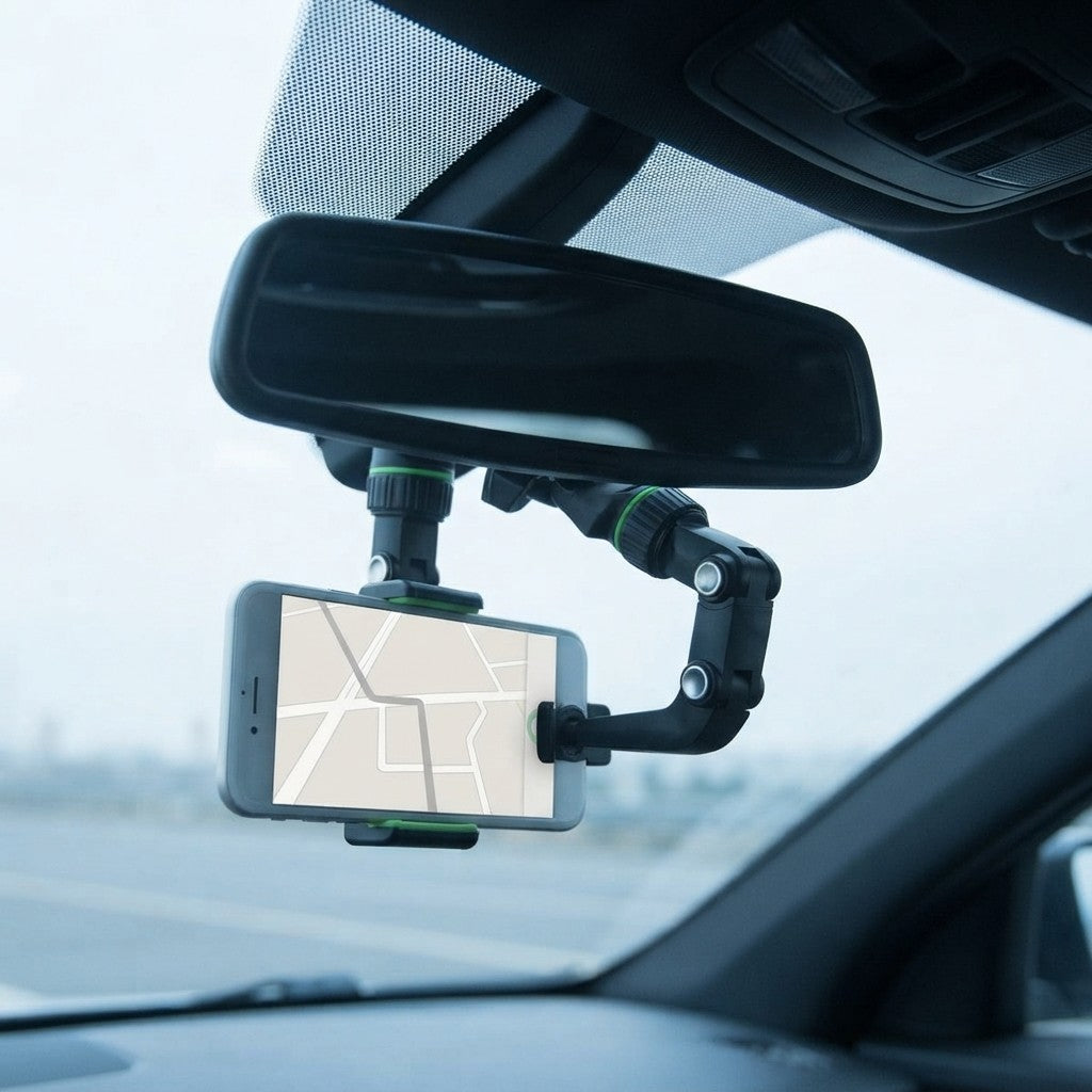 Soporte de telefono para espejo retrovisor de coche
