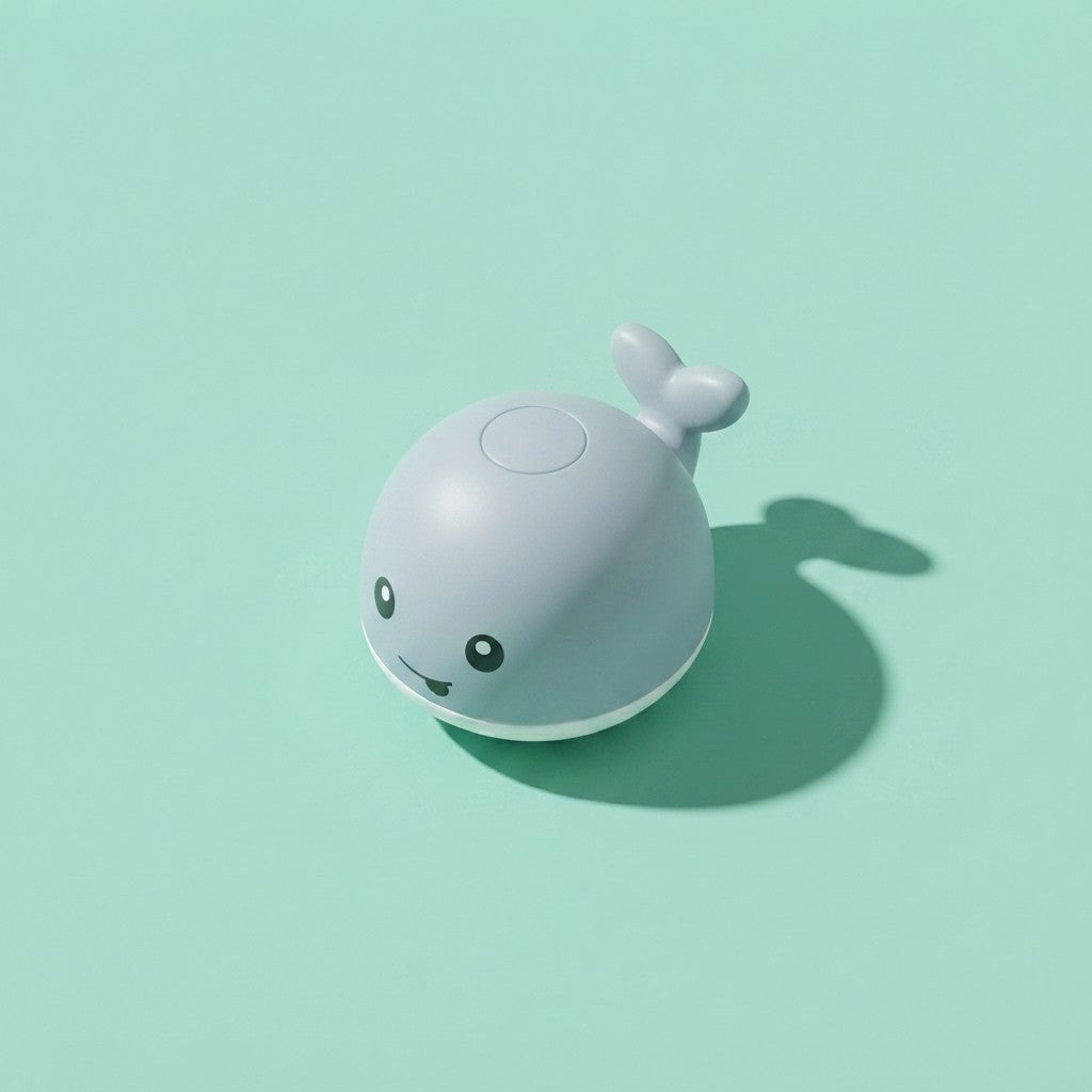 Ballena luminosa de baño encendida con luz LED en el agua